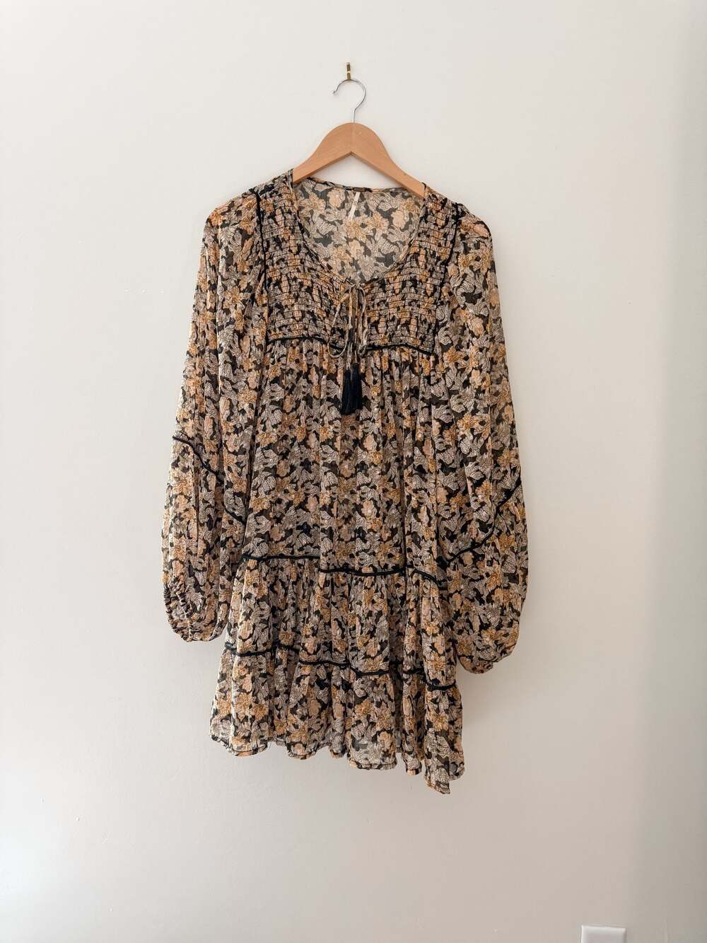 Free People Free Swinging Floral Metallic Mini Dress - Picture 3 of 6